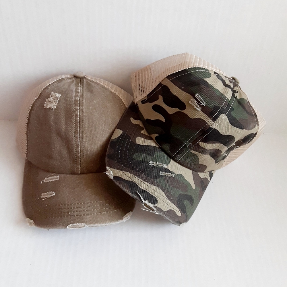 Criss Cross ponytail hat cap for women